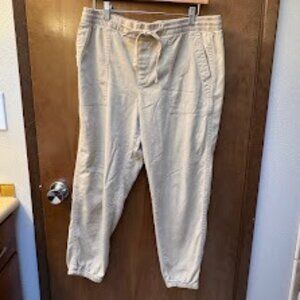 Gap Khaki Tie Waist Cargo Pants